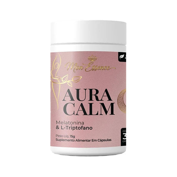 Melatonina + triptofano Aura Calm: Seu Aliado para Noites de Sono Tranquilo e Relaxamento Profundo