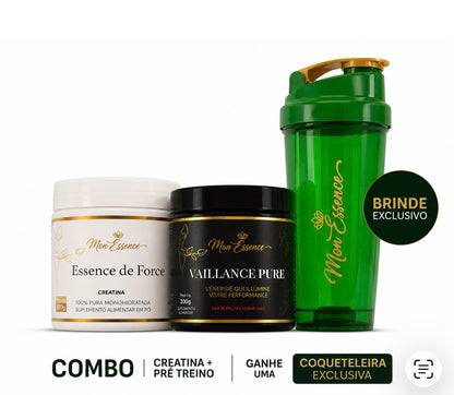 Combo Creatina + Pré Treino Ganhe Coqueteleira