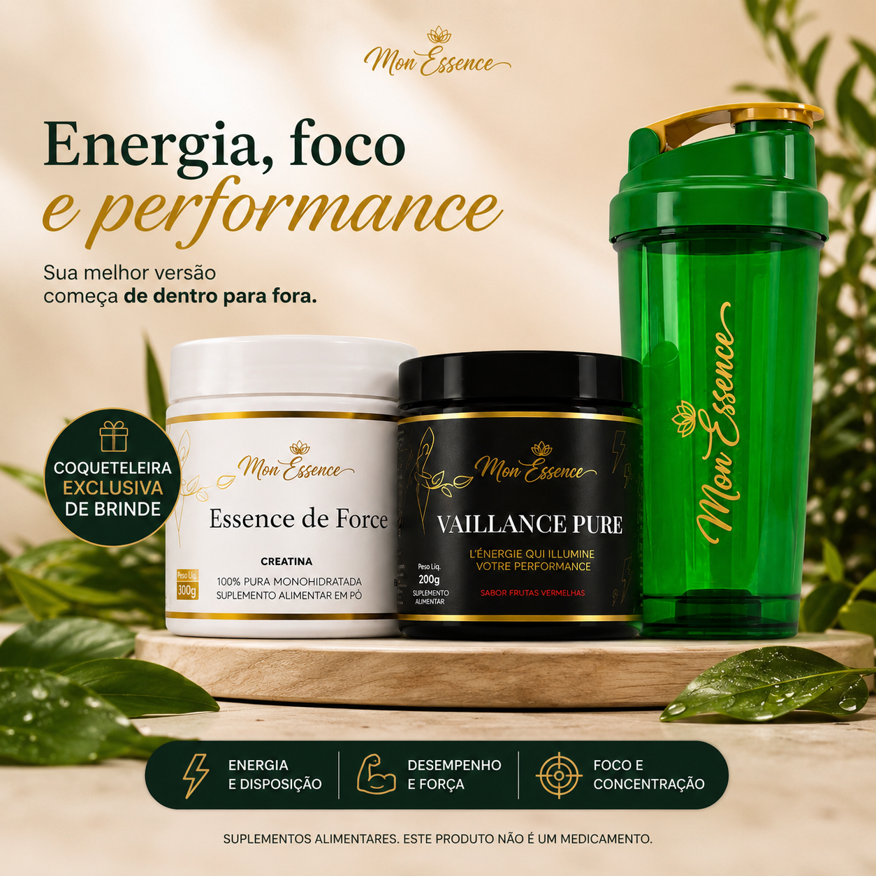 Combo Creatina + Pré Treino Ganhe Coqueteleira