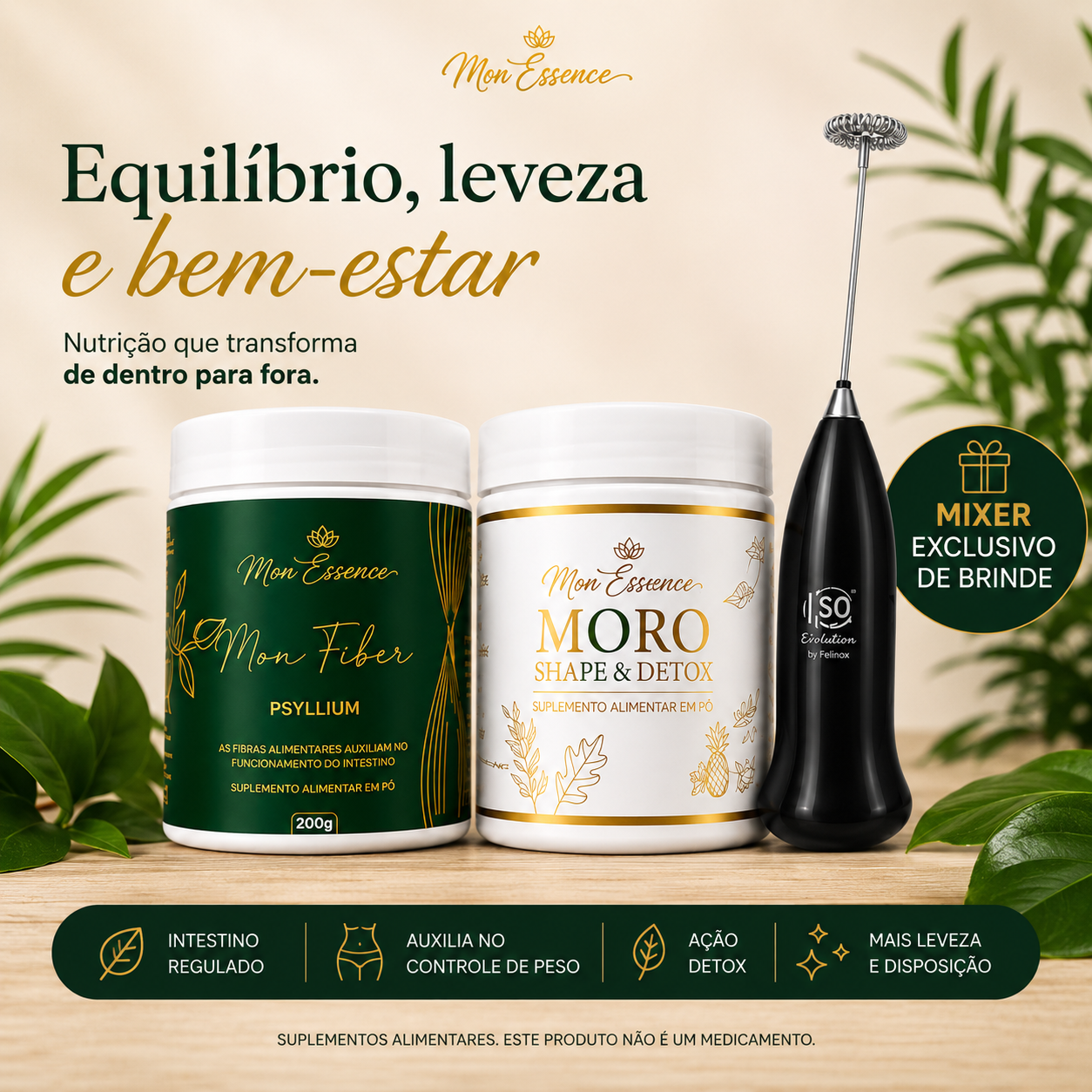 Combo Mon Fiber + Moro Shape & Detox Ganhe um Mixer Exclusivo